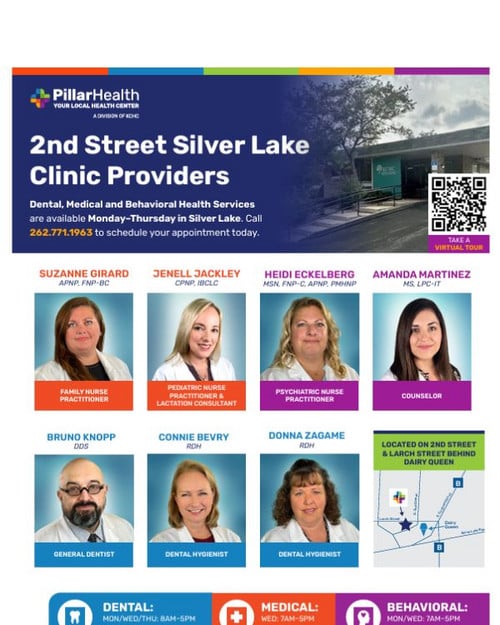 KCHC 2nd Street Silver Lake Clinic is located at 903 S. 2nd Street Silver Lake, WI 53170. Call 262-771-1963.