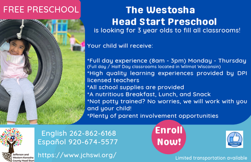 Westosha Head Start Preschool Registration