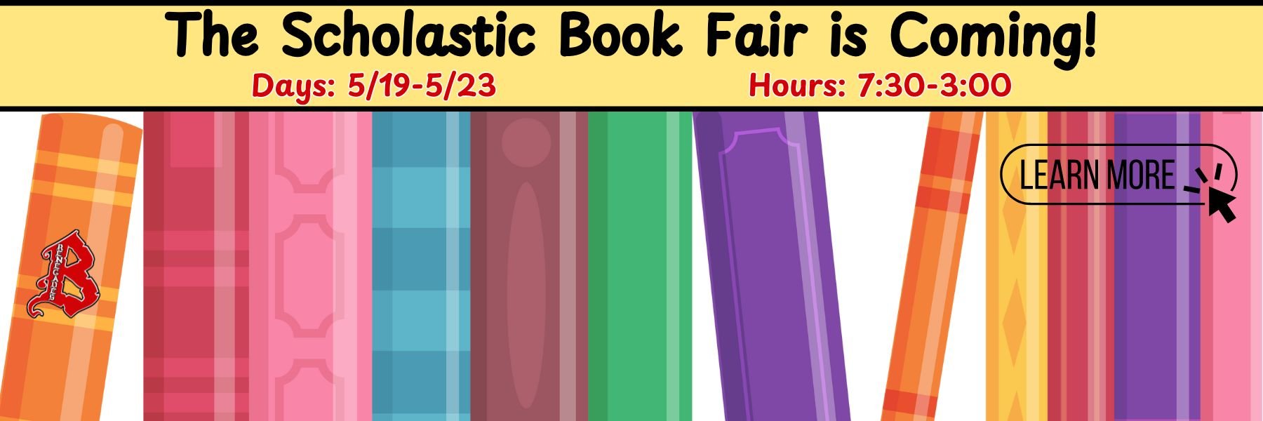Bristol School Book Fair, 5/19/25-5/23/25 from 7:30-3:00.