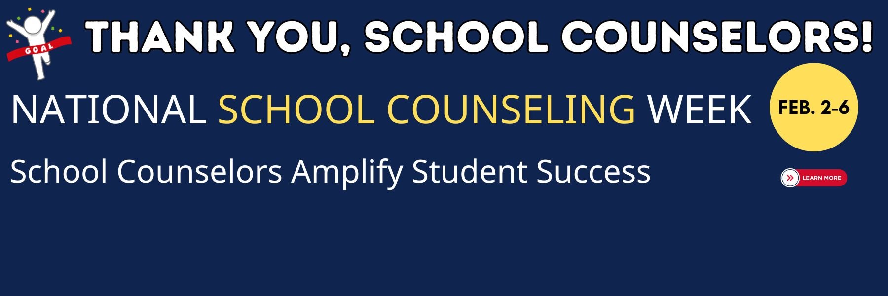 Banner for School Counseling Week, February 2-6, 2026