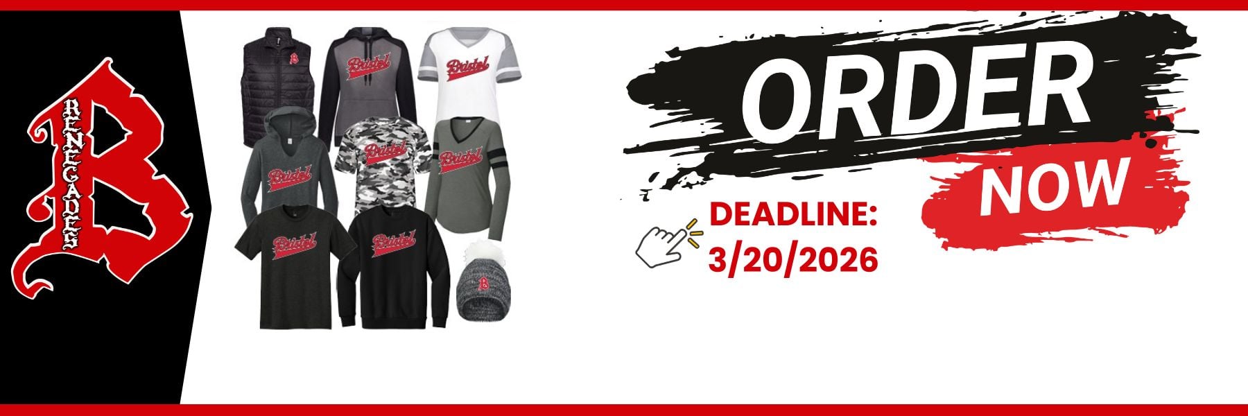 Order your spirit wear by 3/20/26. Delivery in approximately 3 weeks.