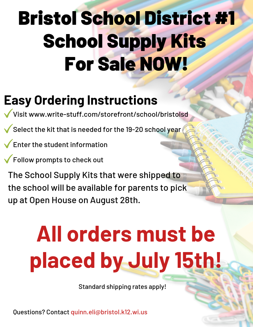 School Opening Information / School Supply Guide